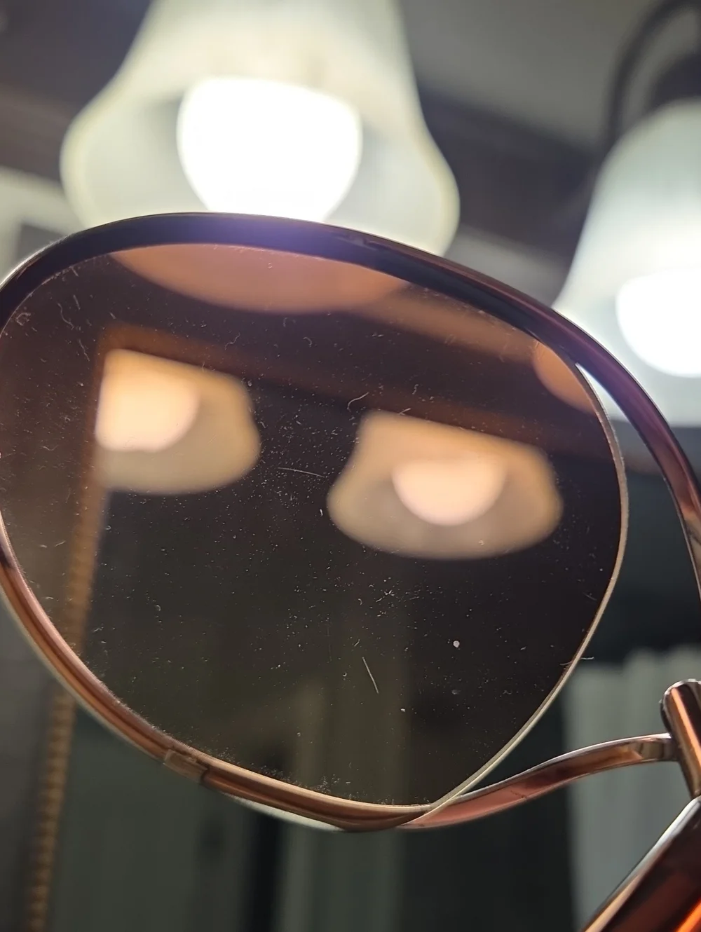Vintage Celine Brown Gradient Round Women's Sunglasses With Case